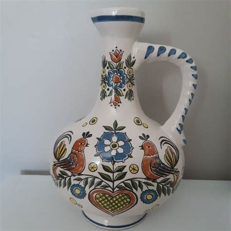 Ulmer Keramik West German Art Pottery Pitcher Bottle Jug In