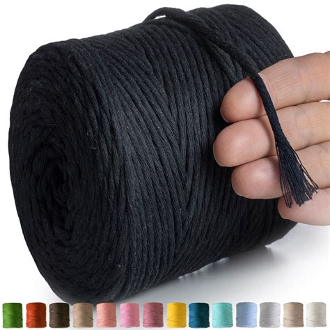 MeriWoolArt Makramee Garn 4mm 225m Baumwollgarn Kordel Dicke Macrame