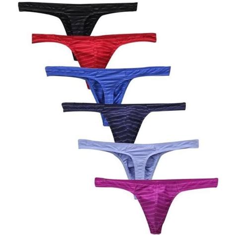 STRING TANGA String Tanga Pour Homme Taille Basse Rayures De Couleur