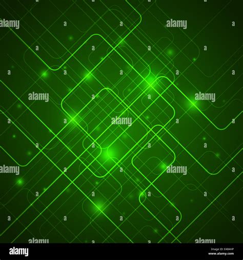 Hi Tech Signals In Wires Abstract Technology Green Vector Background