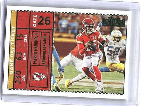 Patrick Mahomes Ii Contenders Game Day Ticket Green Parallel Gdt