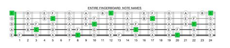 5 String Bass Strings Notes Guitar