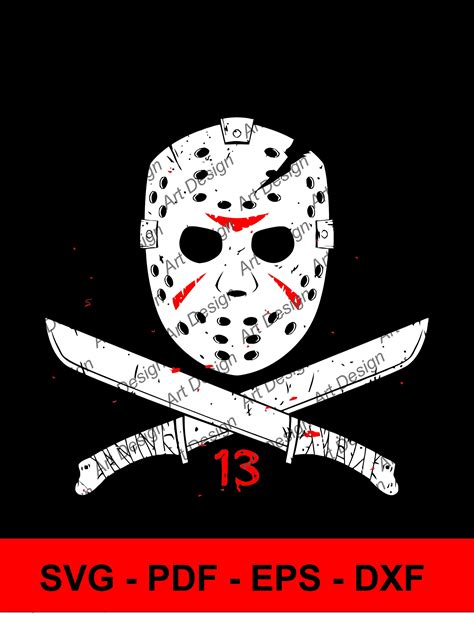 Jason Halloween Friday 13 Dark Vector Clip Art Vector Etsy