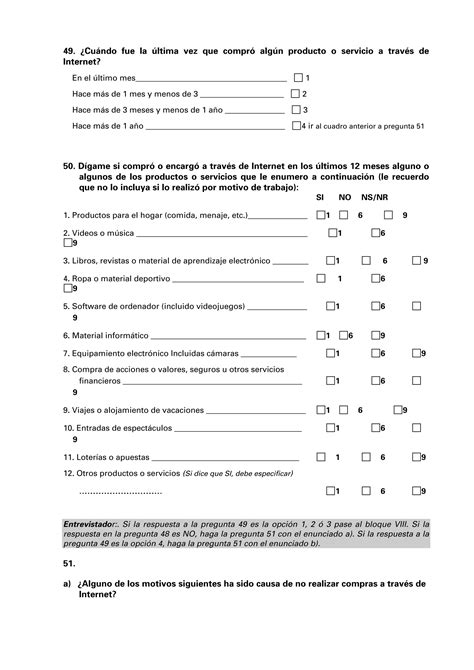 Modelo De Encuesta Del Ine Sobre Equipamiento Y Tic Pdf