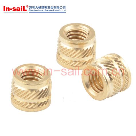 Hot Melt Outer Knurled Inserted Nut Metric Brass Nuts And Knueled