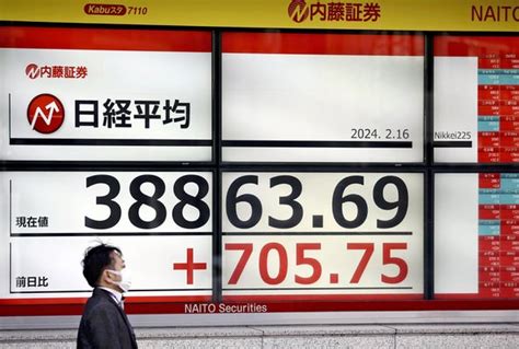 日経平均が一時700円以上の上昇、3万8800円台に取引時間中で34年ぶり高値 読売新聞