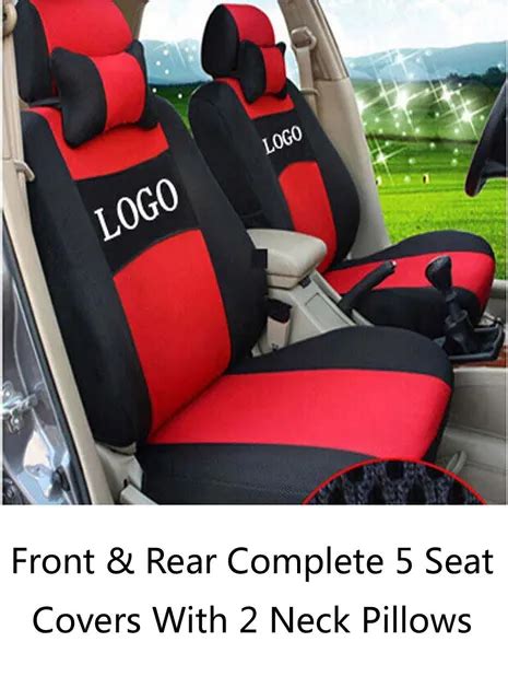 Dedicated Embroidery Logo Car Seat Covers Wraparound Frontandrear