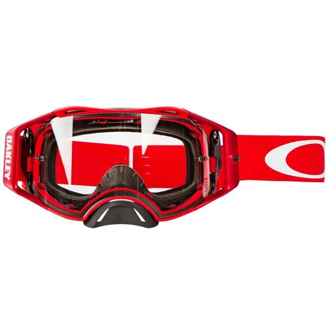 Oakley Masque Airbrake Mx Moto Rouge Transparent Maciag Offroad