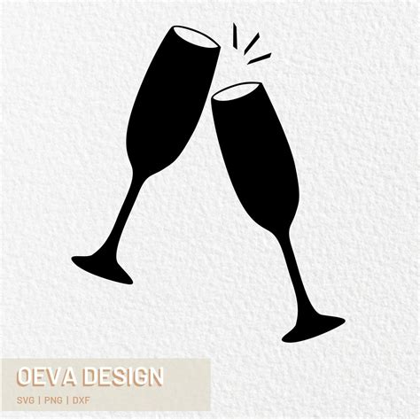 Champagne Glass Svg Champagne Clink Wine Glass Svg Etsy