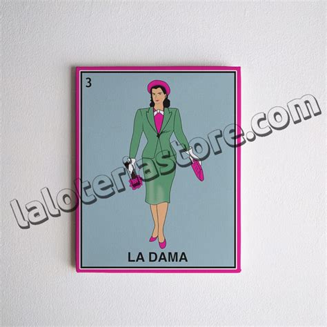 Canvas 8x10 La Dama Loteria Card Stretched And Ready To Etsy