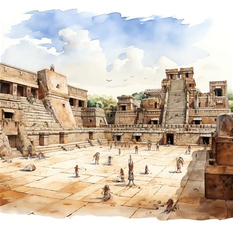 Premium AI Image | Ballcourt where Aztec athletes played the ceremonial ...