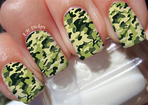 Green Camo Nail Decals | Etsy