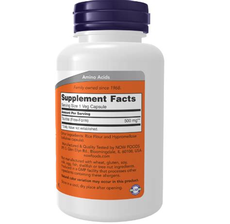 NOW Таурин (Taurine) от Now Foods 500 мг - 100 капсул – купить по ...