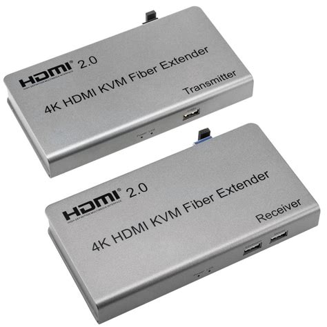 4k Hdmi 20 Extender Kvm Usb Through Fiber Optics Lc 10 Km Sender And