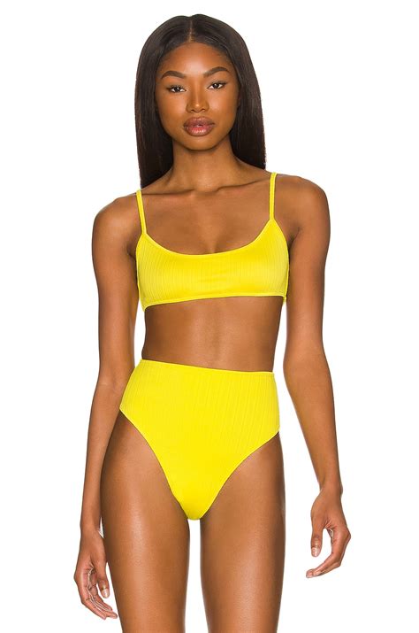 Frankies Bikinis X Revolve Dallas Plisse Bikini Top In Pina Colada