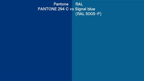 Pantone 294 C Vs RAL Signal Blue RAL 5005 P Side By Side Comparison