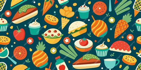 Premium Vector | Food Border Pattern Illustration