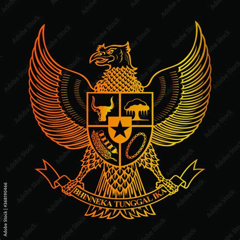 Indonesia Mascot Eagle Bird "Garuda Pancasila" Symbol. Heritage Indonesian Culture National Logo ...