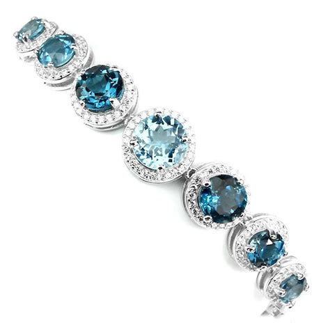 Natural London Blue Topaz Sky Blue Topaz Bracelet