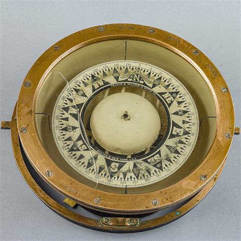 Lot A Kelvin White Boston Ships Gimballed Compass