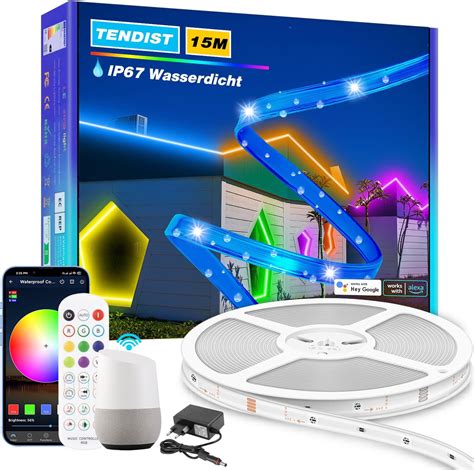 TENDIST 15M Aussenbereich LED Streifen WiFi Led Strip Wasserdicht