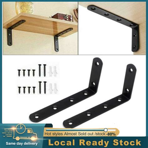 Local Send Out4 Pcs Heavy Duty Metal Cast Iron Wall Mounted L Shaped