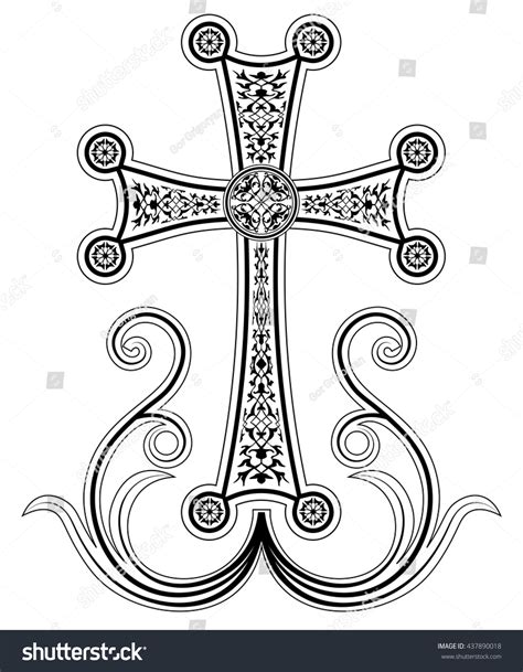 Traditional Armenian Apostolic Church Cross Clip Stock Vector 437890018 - Shutterstock