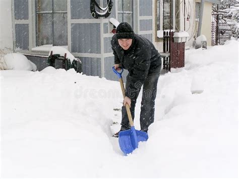 Cleaning snow stock photo. Image of snowstorm, shovel - 8070468