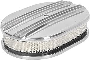 Oval Air Cleaner Half Finned Polished Aluminum Air Cleaner Filter