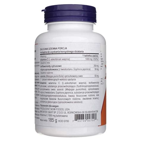 Now Foods Witamina C 1000 Buforowana 90 Tabletek Medpak