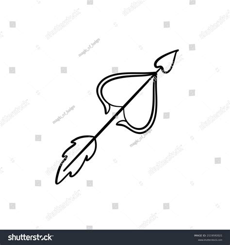 Cute Bow Arrow Doodle Illustration Holiday Stock Vector Royalty Free