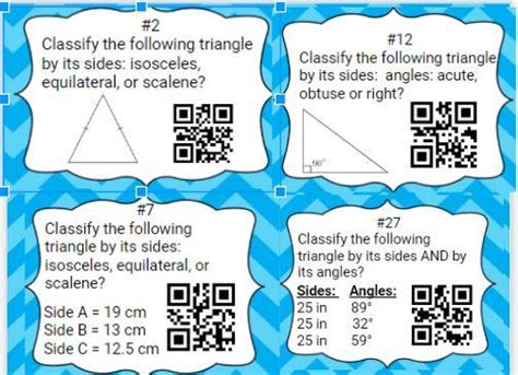 Classifying Triangles (Sides & Angles) Task Cards – For Parents ...