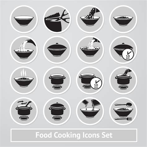 Vector Conjunto De Iconos De Cocina Vector Premium