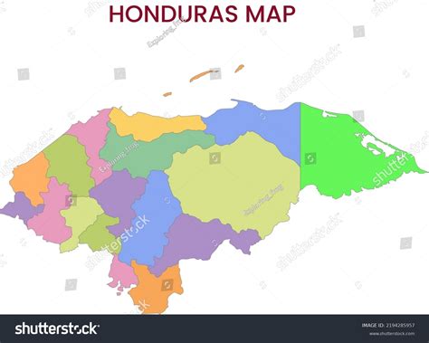 High Detailed Map Honduras Outline Map Stock Illustration 2194285957