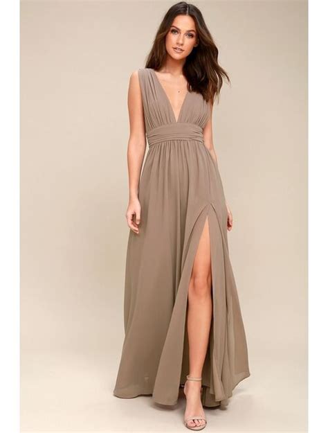 Buy Lulus Heavenly Hues Taupe Maxi Dress Online Topofstyle