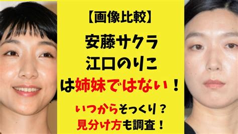 【画像比較】安藤サクラと江口のりこは姉妹ではない！いつからそっくり？見分け方も調査！ ゆりブログ