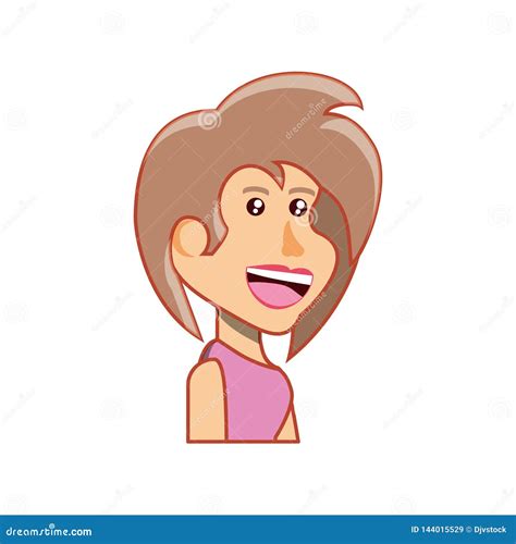 Cute girl avatar character stock illustration. Illustration of drawing ...