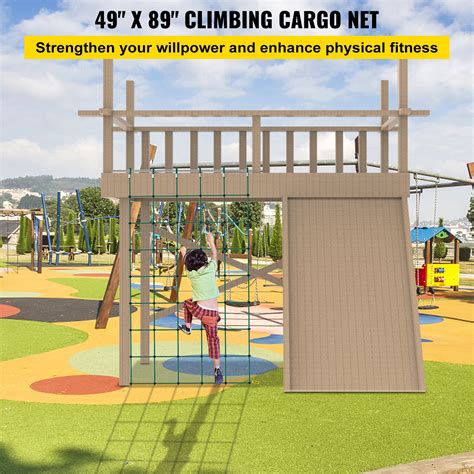 VEVOR Climbing Cargo Net Climbing Net 49" x 89" Playground Rope Ladder ...