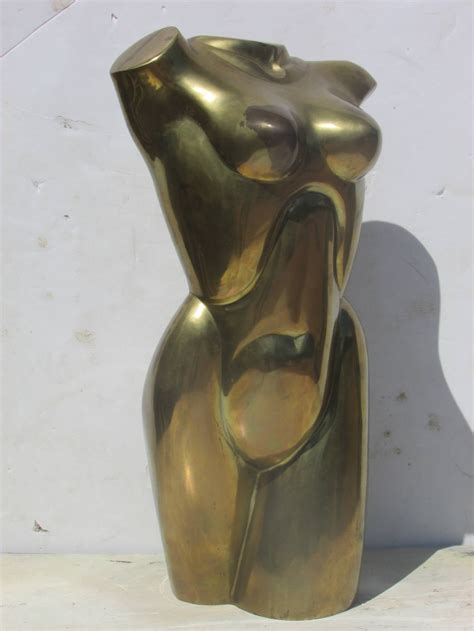 Large Brass Nude Female Torso Sculpture At 1stDibs