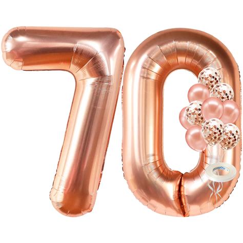 Buy Rose Gold Number Balloons Large And Mylar Rose Gold