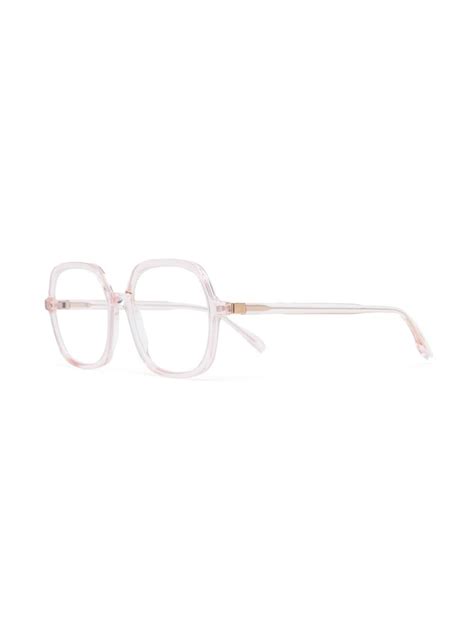 Mykita Farah Rectangle Frame Glasses Pink Farfetch Ao