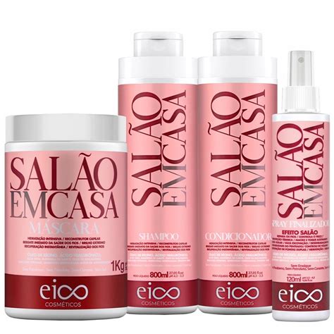 Kit Eico Tratamento Reconstrutor Capilar Sal O Em Casa Shampoo Sem Sal