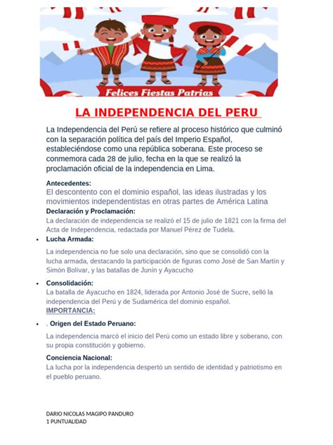 la independencia del peru