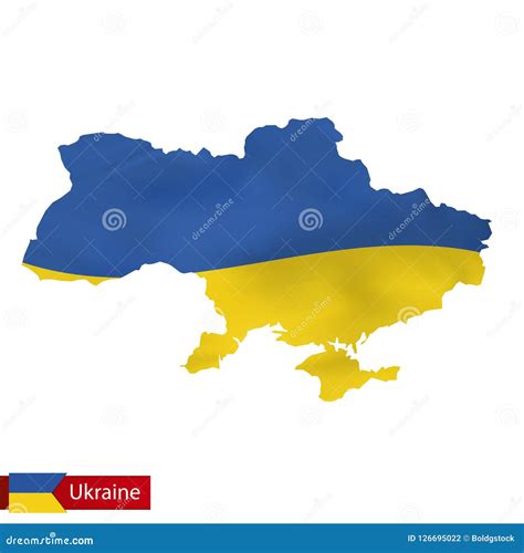 Ukraine Map With Waving Flag Of Ukraine Stock Vector Illustration Of