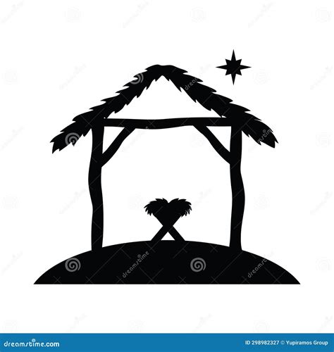 Manger silhouette icon stock illustration. Illustration of worship ...