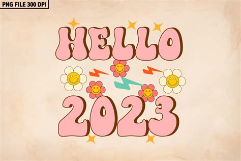 Hello 2023 Retro Sublimation Graphic By Ak Graphics · Creative Fabrica