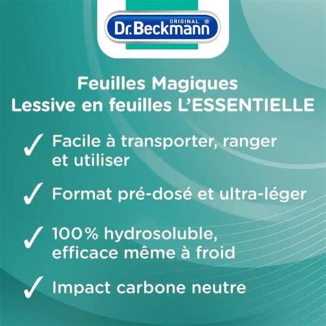 Dr Beckmann Feuilles Magiques Lessive En Feuilles L Essentielle