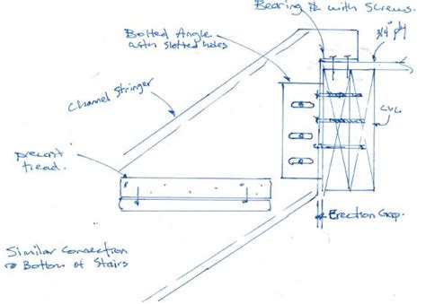 Steel Stair Stringer Connection Detail