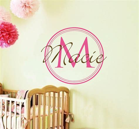 Monogram Monogram Wall Decals Monogram Baby Girl Nursery Monogram