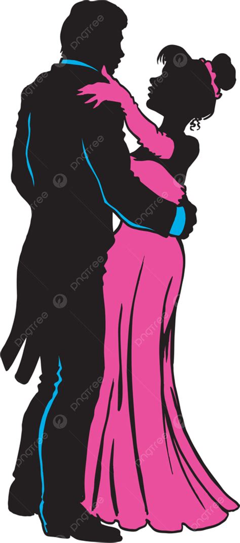 Prom Vector Art PNG, Prom Couple Vector Illustration, Prom, Romance